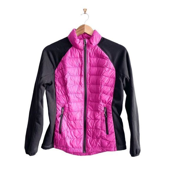 32 Degrees Women's Black & Pink Two Tone Full Zip Light Down Jacket Size M/M - Picture 1 of 8